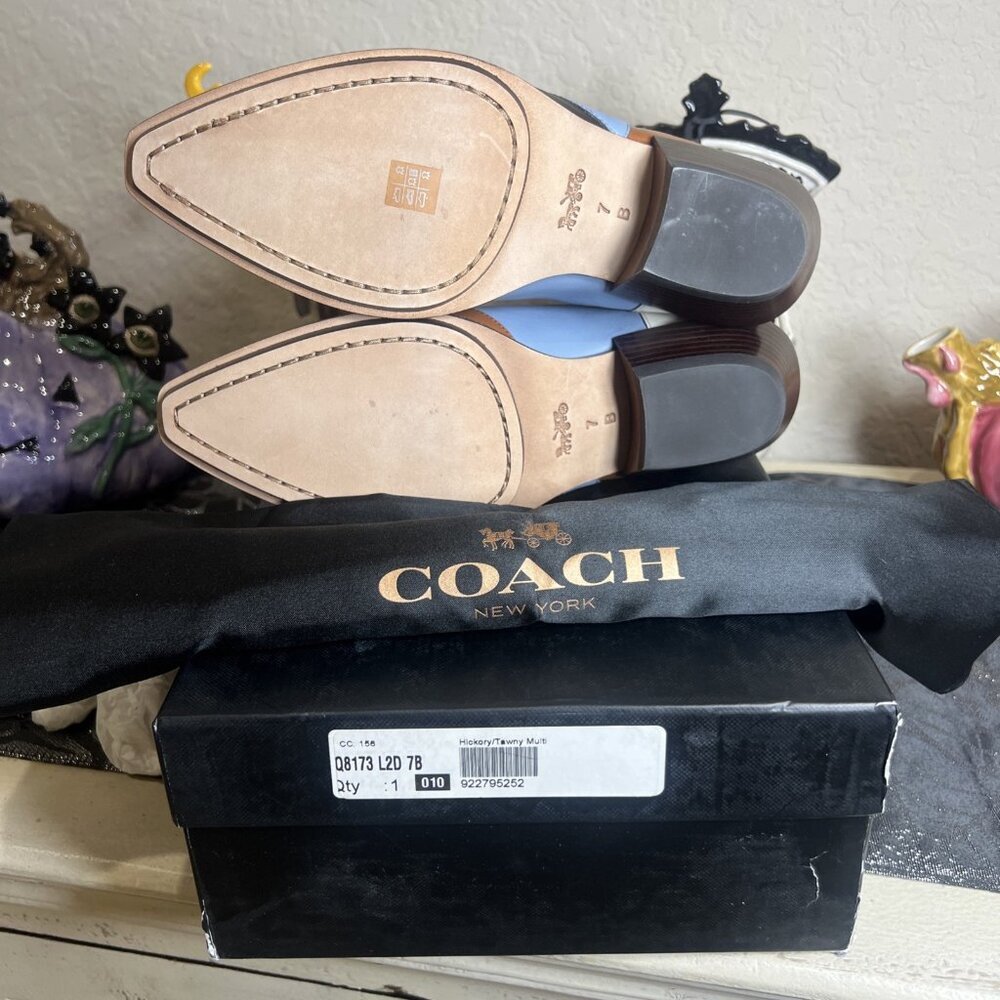 COACH Womens Multicolor Patchwork BANDIT Ankle Booties Boots Sz 7B New Bag Box - Picture 7 of 15
